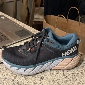 HOKA Black and Blue Running Shoes